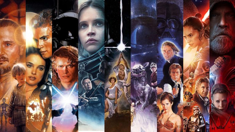 collage de pósters de películas de star wars