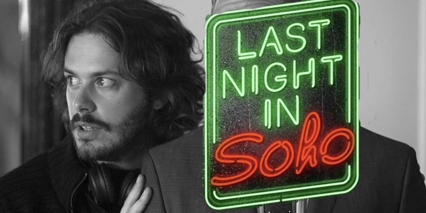 Fotografía de Edgar Wright con el logo de Last Night in Soho