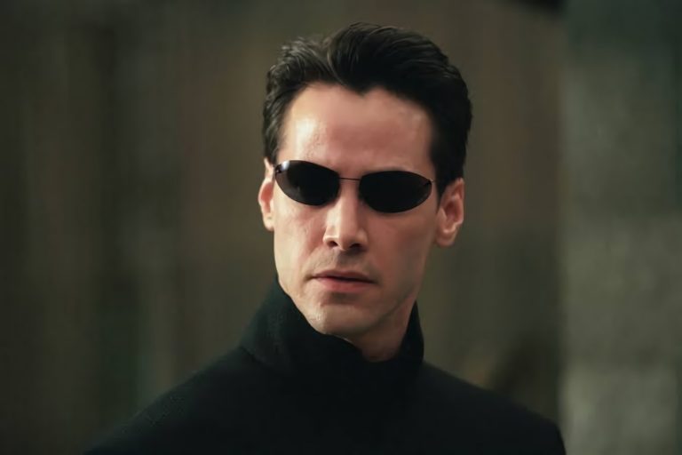 Fotografía de Keanu Reeves en la saga Matrix