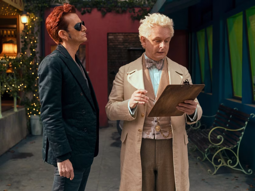 Michael Sheen y David Tennant como Aziraphale y Crowley en Good Omens 3